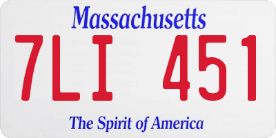 MA license plate 7LI451