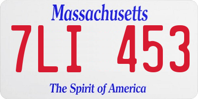 MA license plate 7LI453