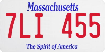 MA license plate 7LI455