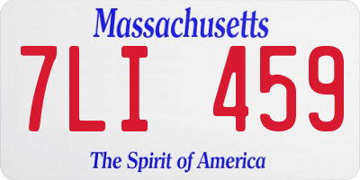 MA license plate 7LI459