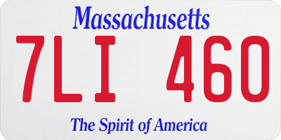 MA license plate 7LI460