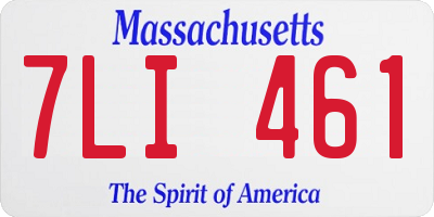 MA license plate 7LI461