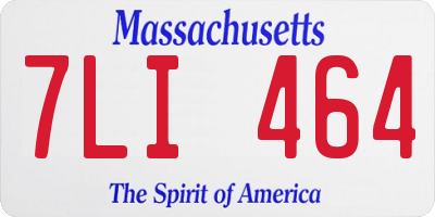 MA license plate 7LI464