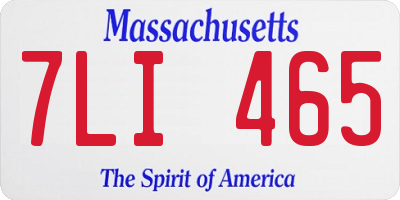 MA license plate 7LI465