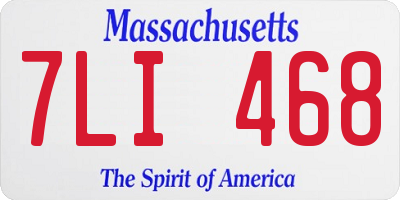 MA license plate 7LI468