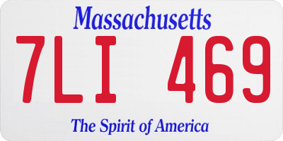 MA license plate 7LI469