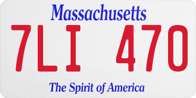 MA license plate 7LI470