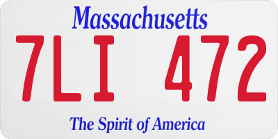 MA license plate 7LI472