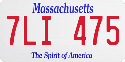 MA license plate 7LI475