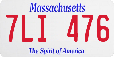 MA license plate 7LI476