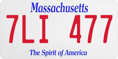 MA license plate 7LI477