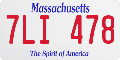 MA license plate 7LI478