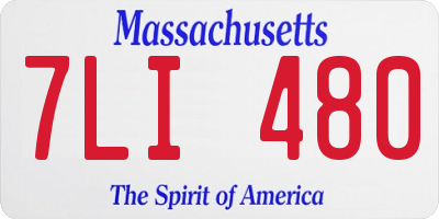 MA license plate 7LI480