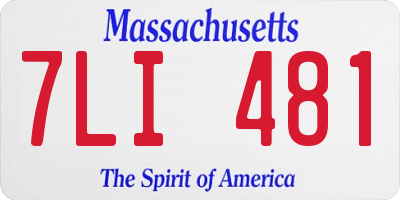 MA license plate 7LI481