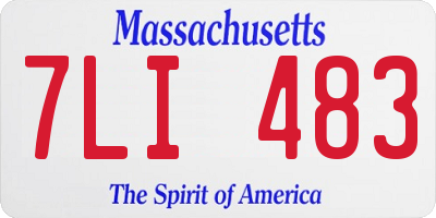 MA license plate 7LI483