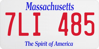 MA license plate 7LI485