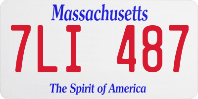 MA license plate 7LI487