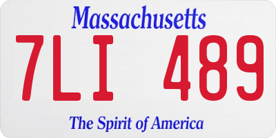 MA license plate 7LI489