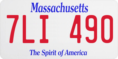 MA license plate 7LI490