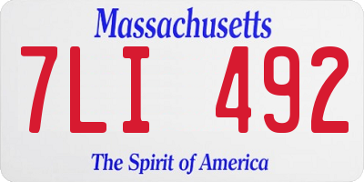 MA license plate 7LI492