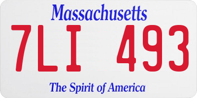MA license plate 7LI493