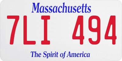 MA license plate 7LI494