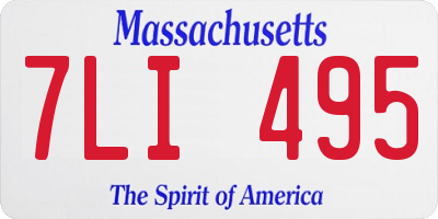 MA license plate 7LI495