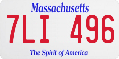 MA license plate 7LI496