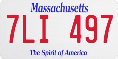 MA license plate 7LI497