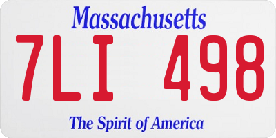 MA license plate 7LI498