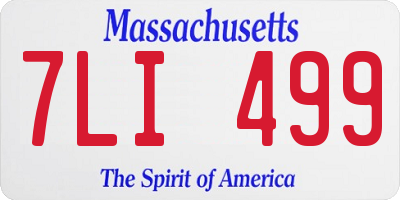 MA license plate 7LI499