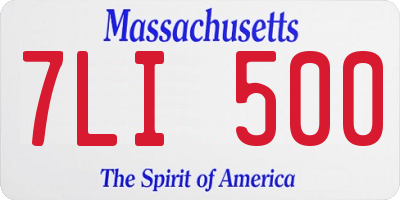 MA license plate 7LI500