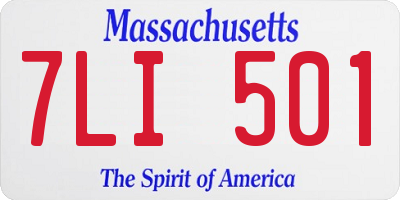MA license plate 7LI501
