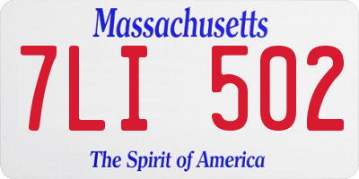 MA license plate 7LI502