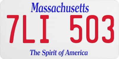 MA license plate 7LI503