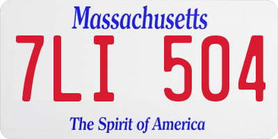 MA license plate 7LI504