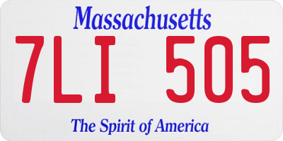 MA license plate 7LI505