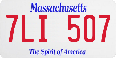 MA license plate 7LI507