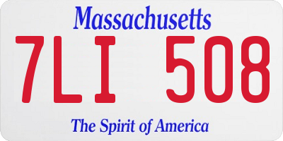 MA license plate 7LI508