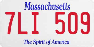 MA license plate 7LI509