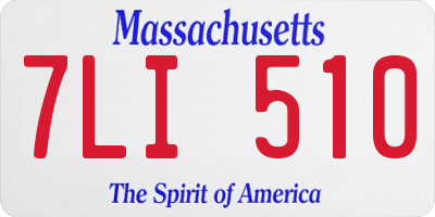 MA license plate 7LI510