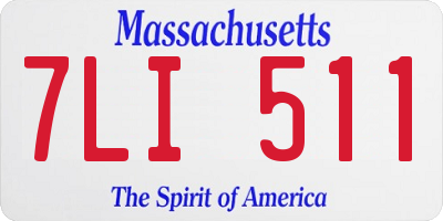 MA license plate 7LI511
