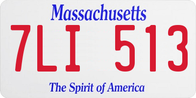 MA license plate 7LI513