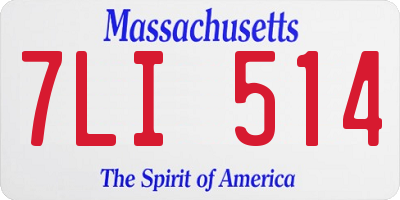 MA license plate 7LI514