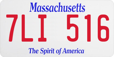 MA license plate 7LI516