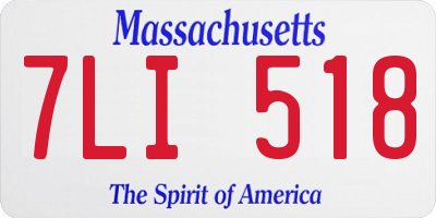 MA license plate 7LI518