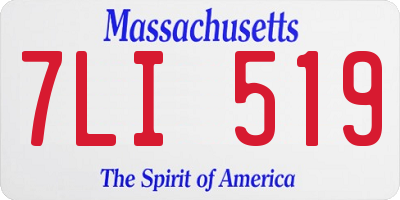 MA license plate 7LI519