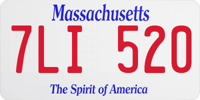 MA license plate 7LI520
