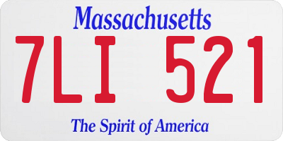 MA license plate 7LI521