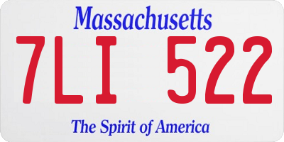 MA license plate 7LI522